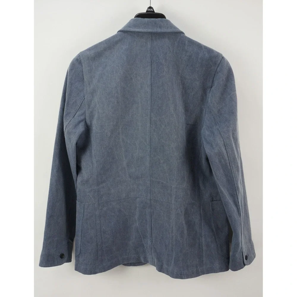 Unis Emmett Distressed Twill Cotton Unstructured Chore Sport Coat Men's 40R Blue